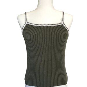 Vintage Y2K GAP Ribbed Knit Tank Top - Green - Size S 2000s